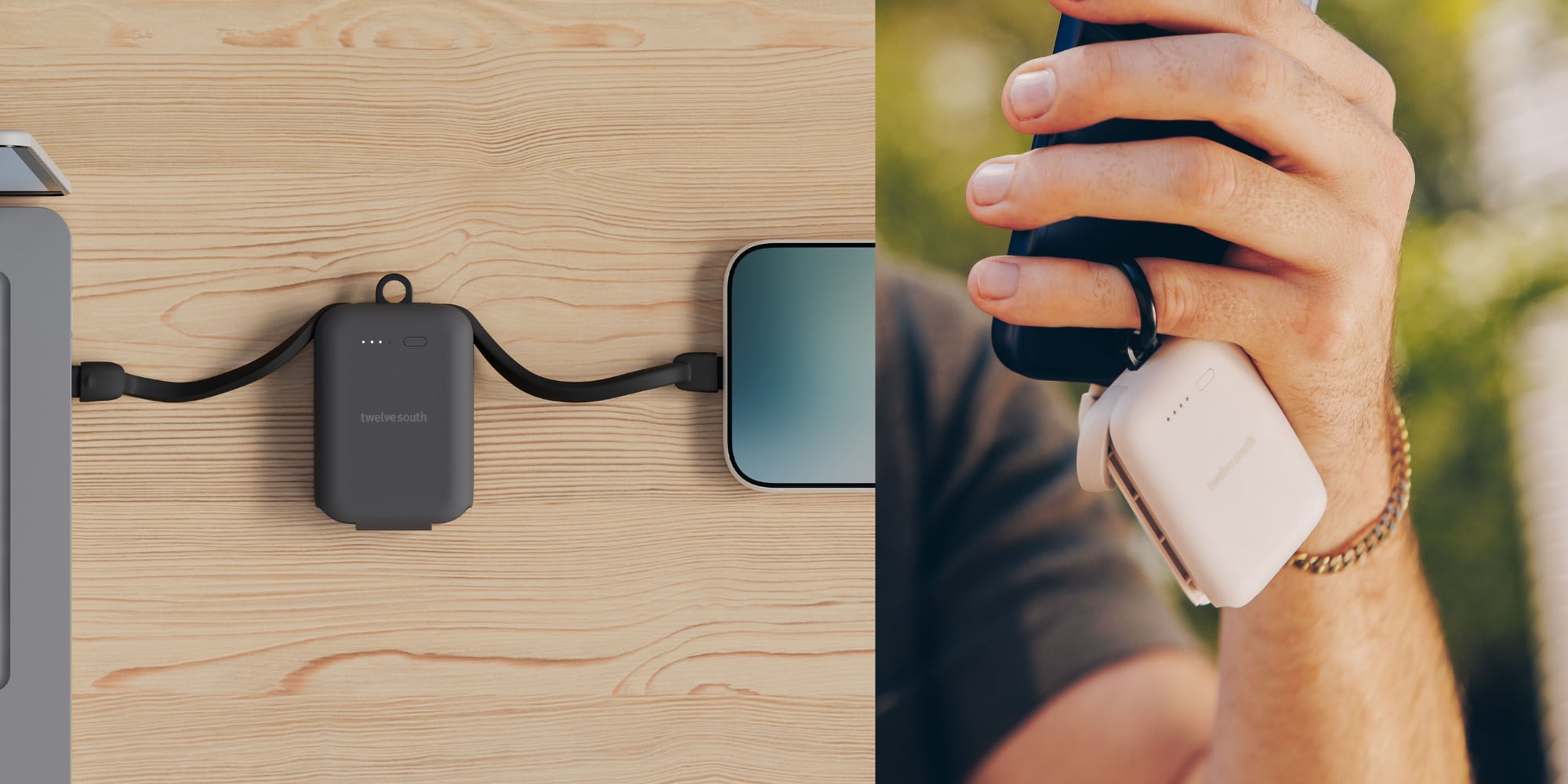 A person holding a device
