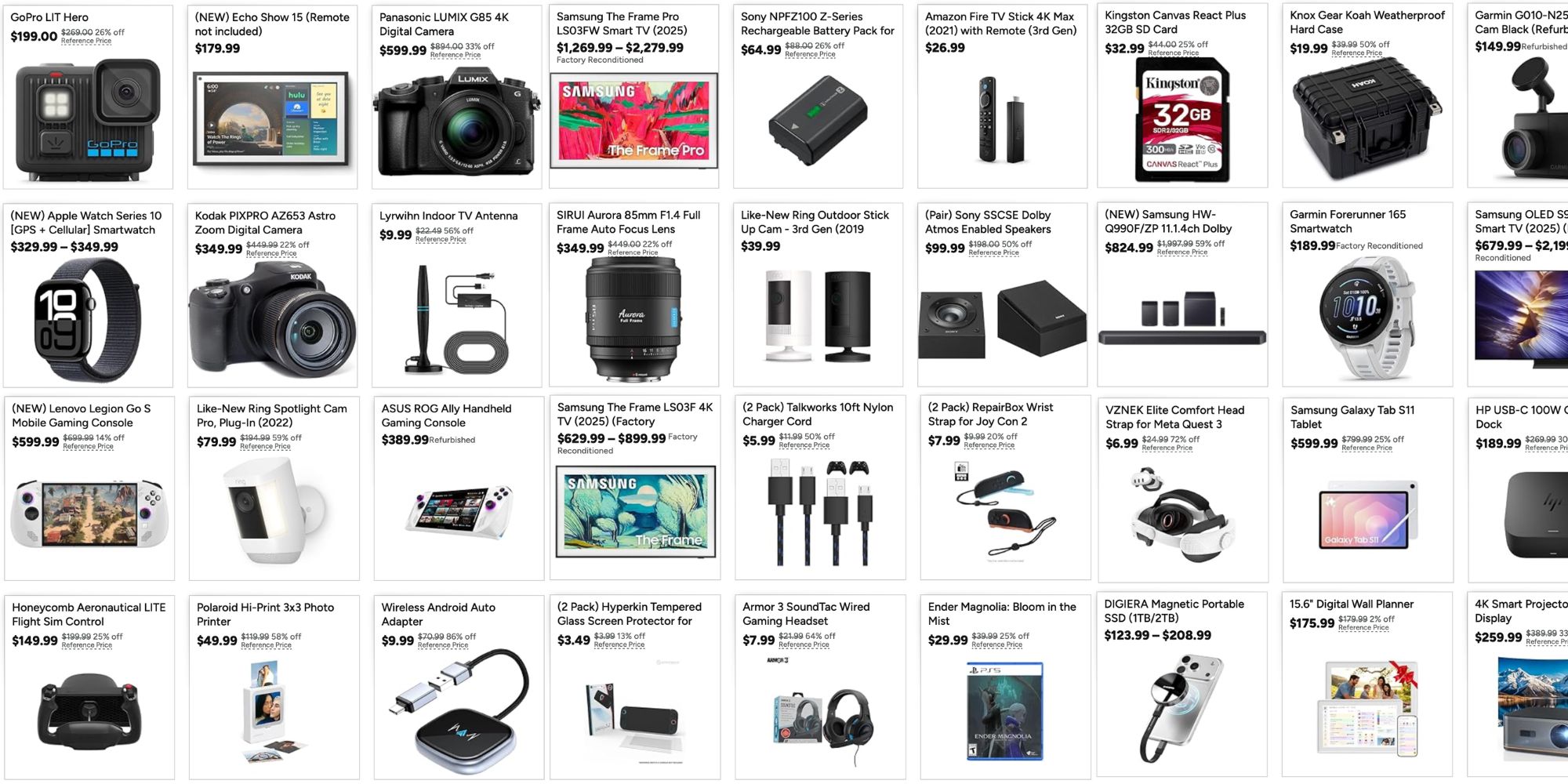 Image showing listings from Woot's Best of Tech sale event.