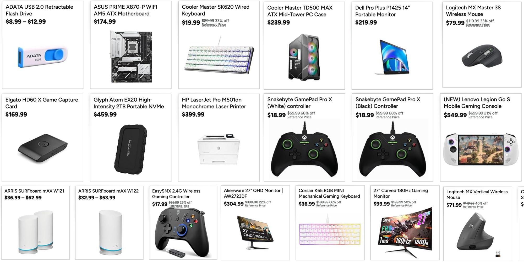 Image showing listings from Woot's Computer sale.
