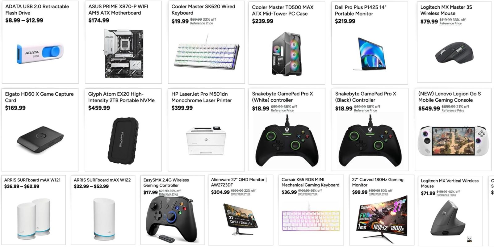 Image showing listings from Woot's Computer sale.