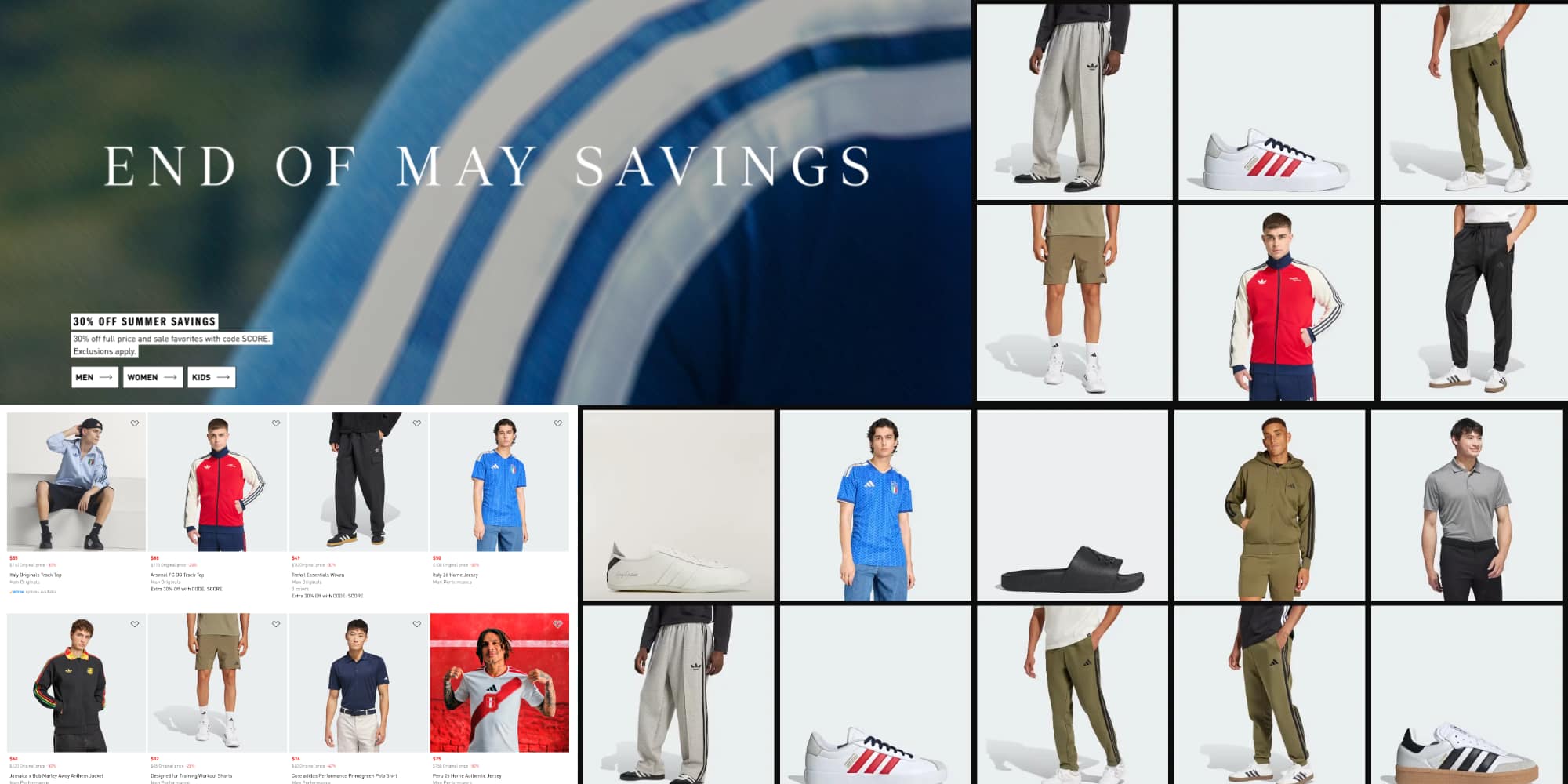A collage of images of men's clothes