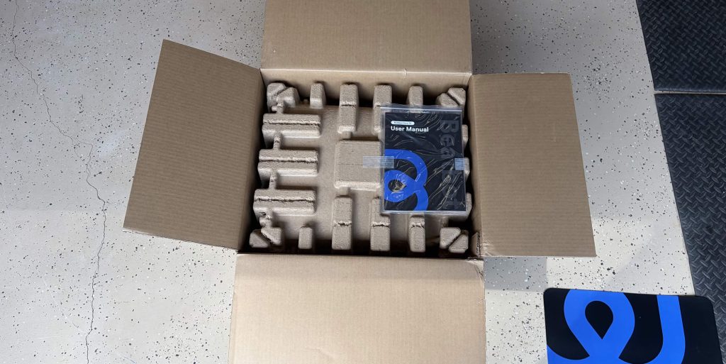 A box with a package inside