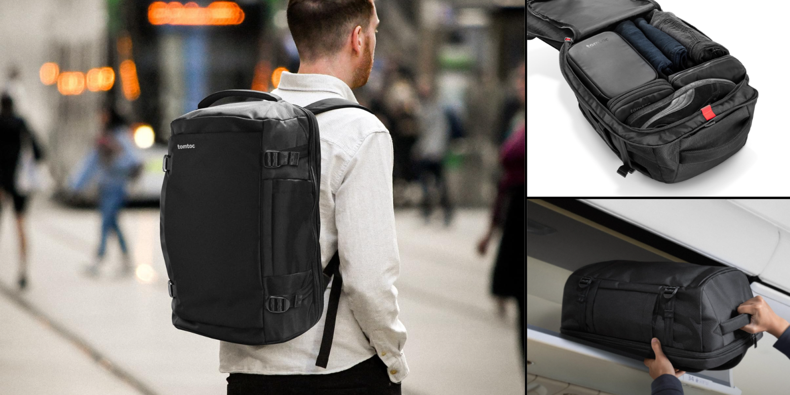 A man with a backpack