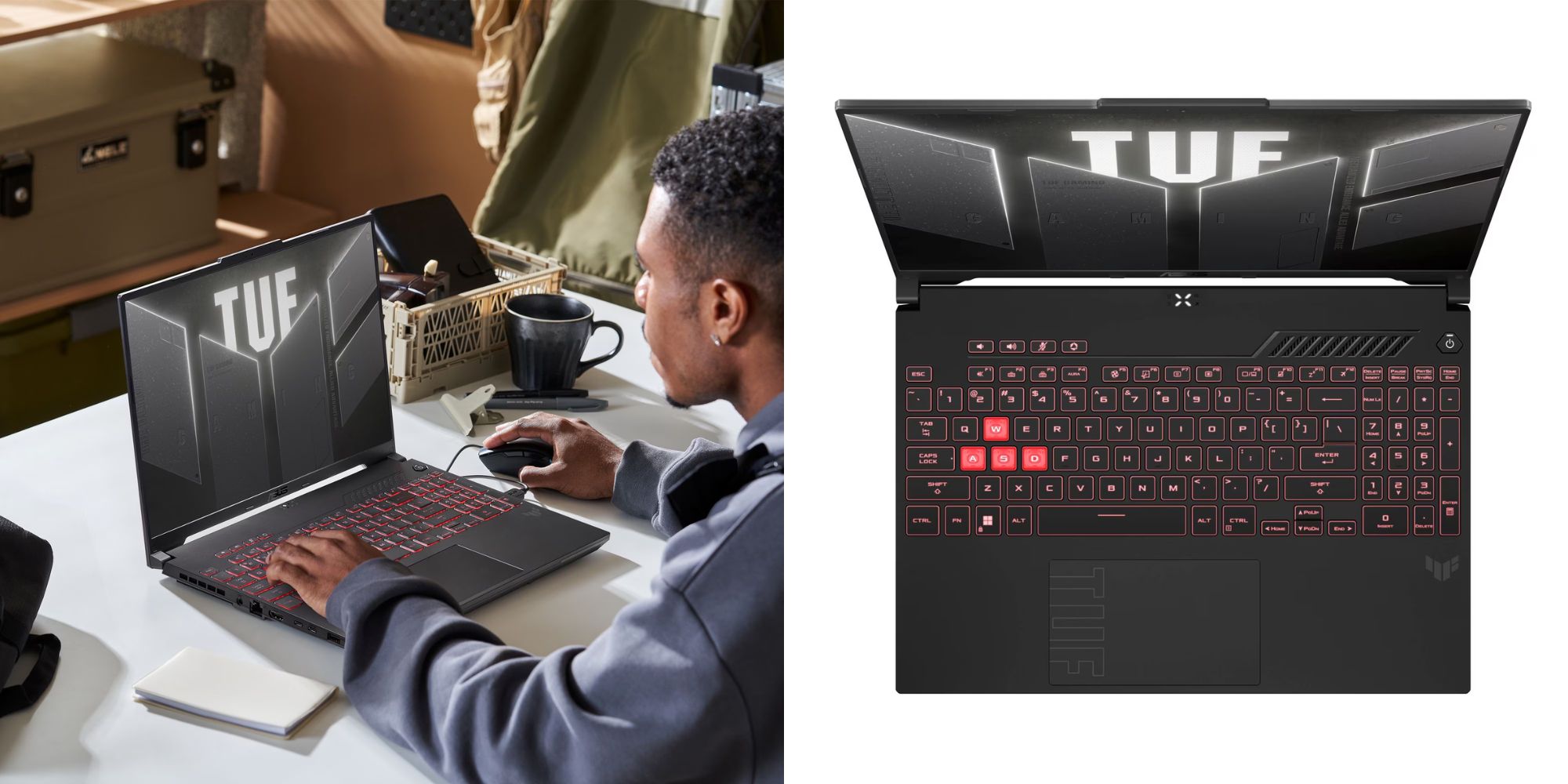 Image showing renders of ASUS' TUF gaming A16 gaming laptop.