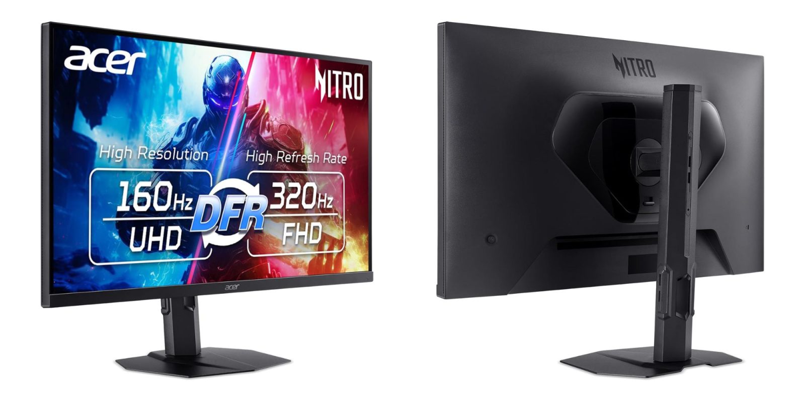 Image showing renders of Acer's Nitro Mini LED gaming monitor.