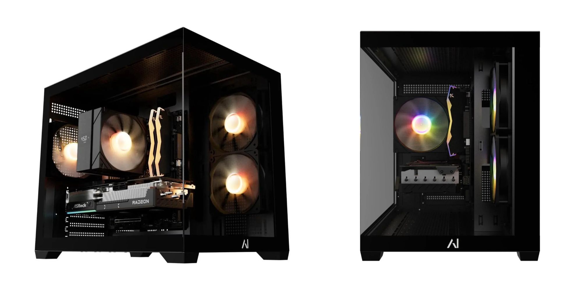 A computer tower with lights