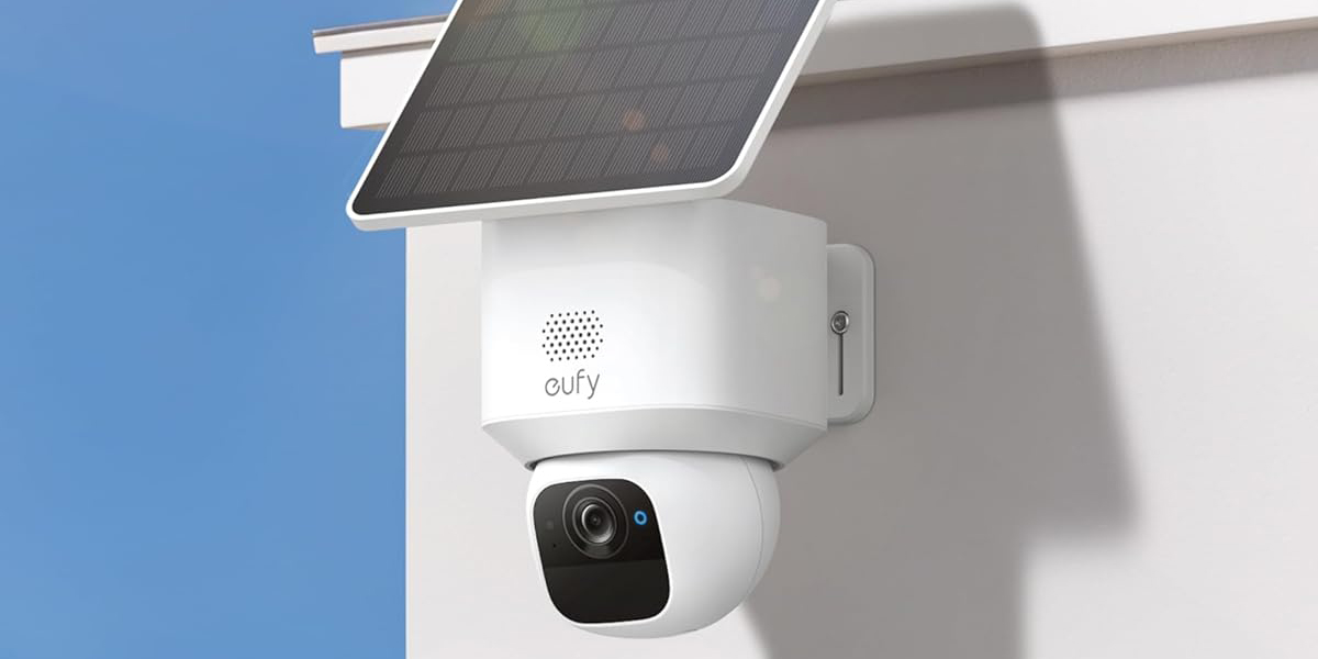 A camera with a solar panel