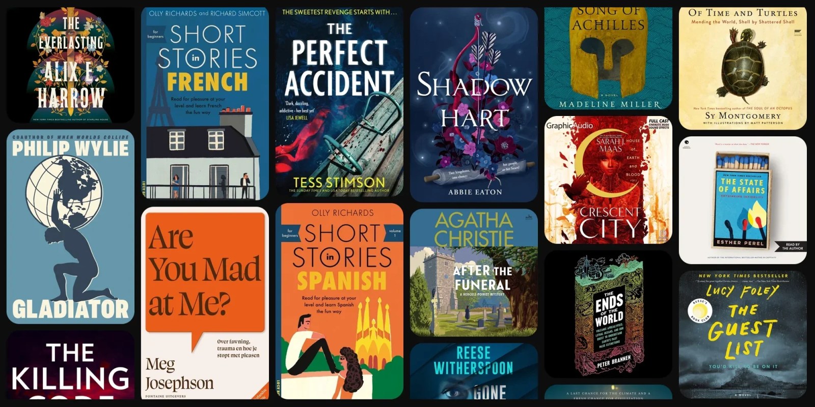 A collection of books with different covers