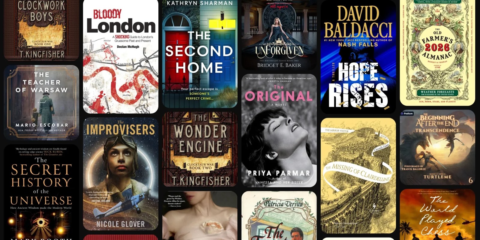 A collage of books