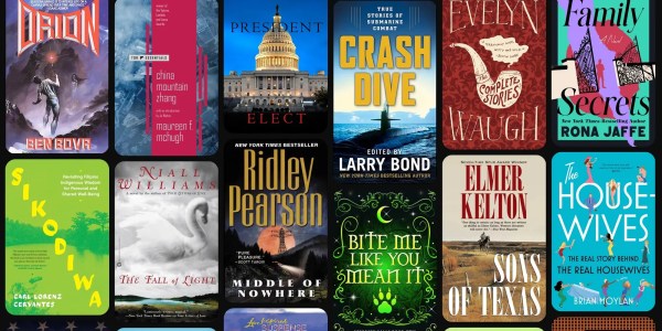 A collection of books on a black background