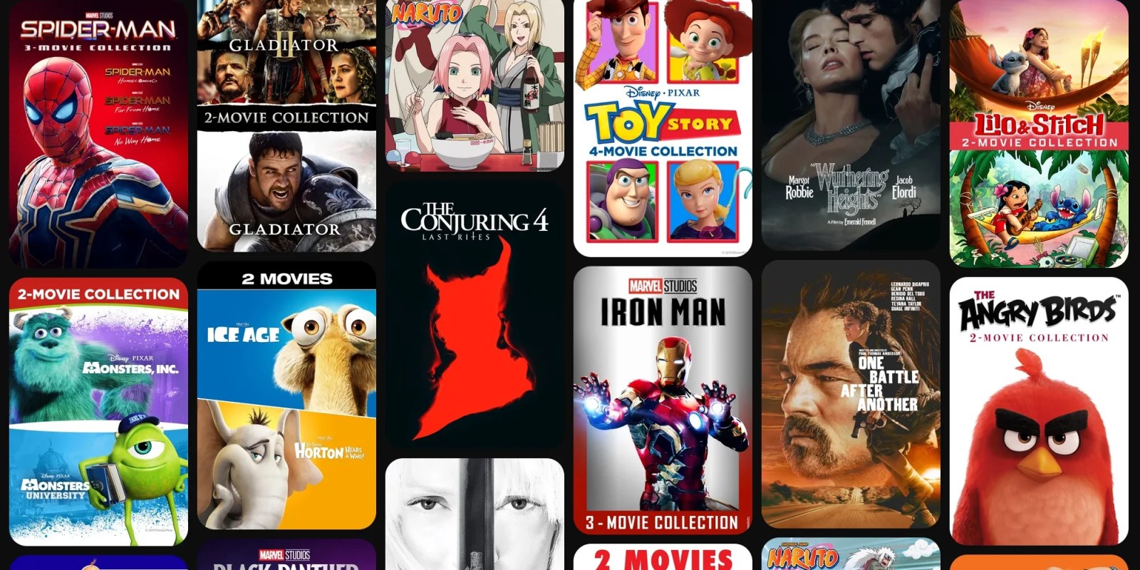 A collage of movies