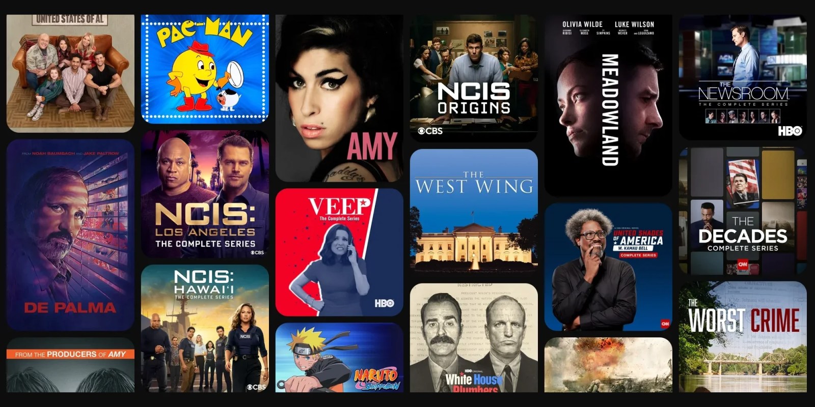A collage of a variety of movies