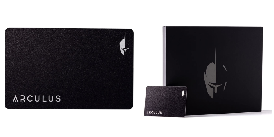A black rectangular object with a white logo