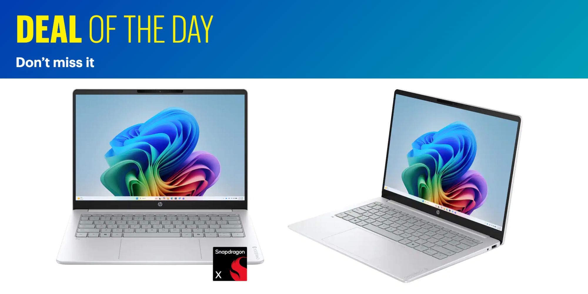 Image showing a render of HP's OmniBook 3 Copilot+ PC in silver.