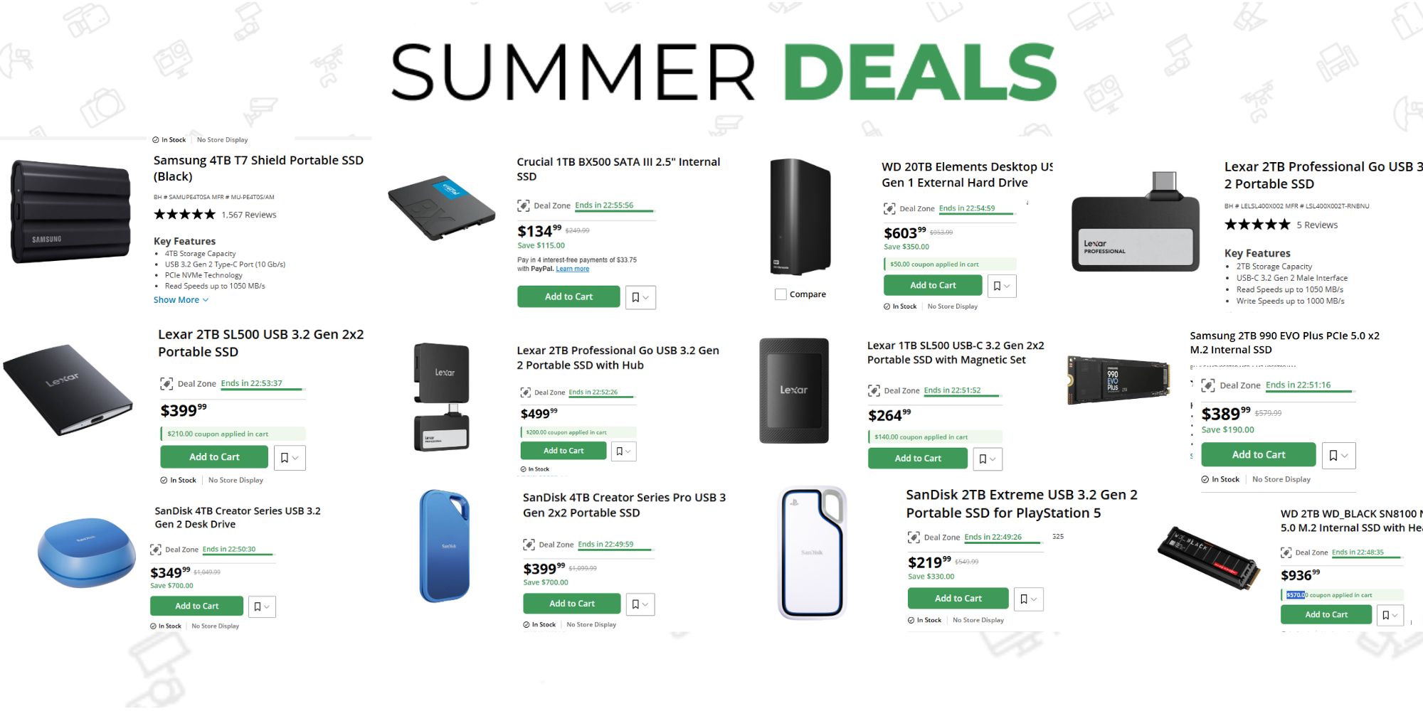 Massive storage deals up to $700 off now live for Prime Day 2026 – Day 3: Samsung T7, SanDisk SSDs, Lexar, more