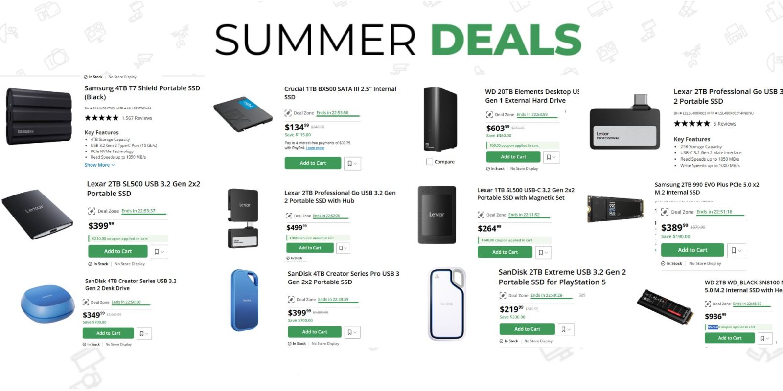 Image showing listings from BH Summer sale.