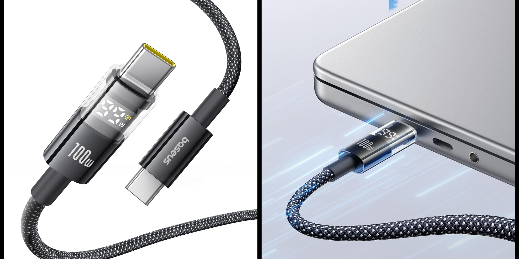 Just $9 gets you this Baseus USB-C cable with LED display that monitors power output in real-time (53% off)