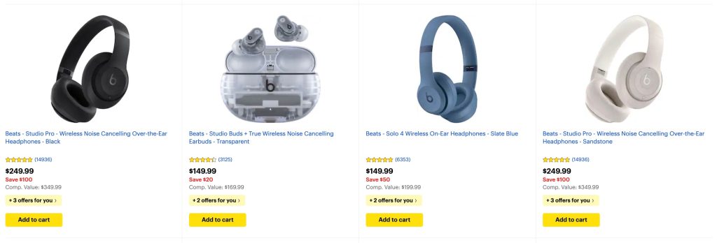 A screenshot of a product