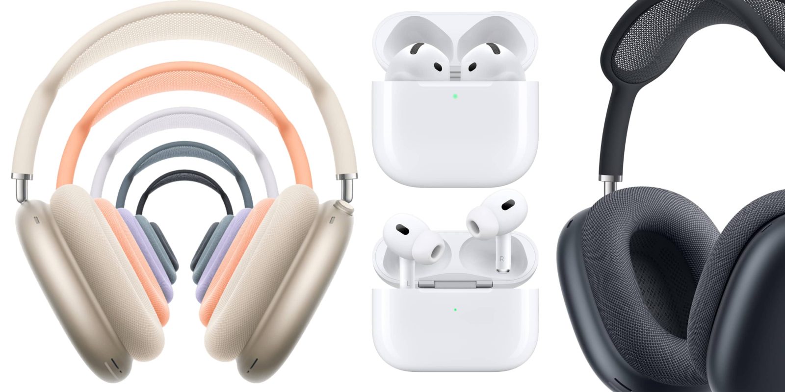 A group of headphones with case