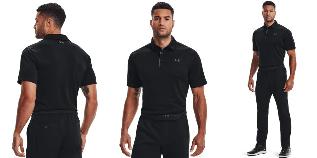A man in black polo shirt