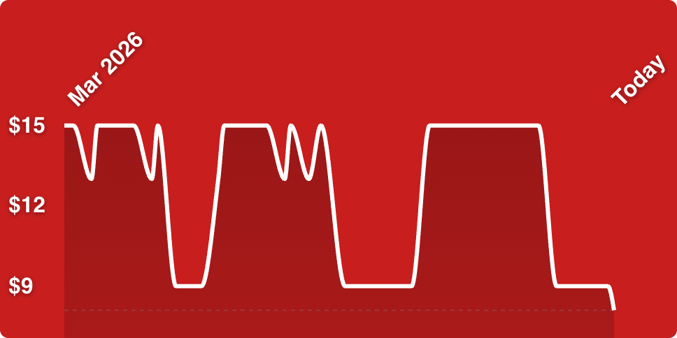 A white line on a red background
