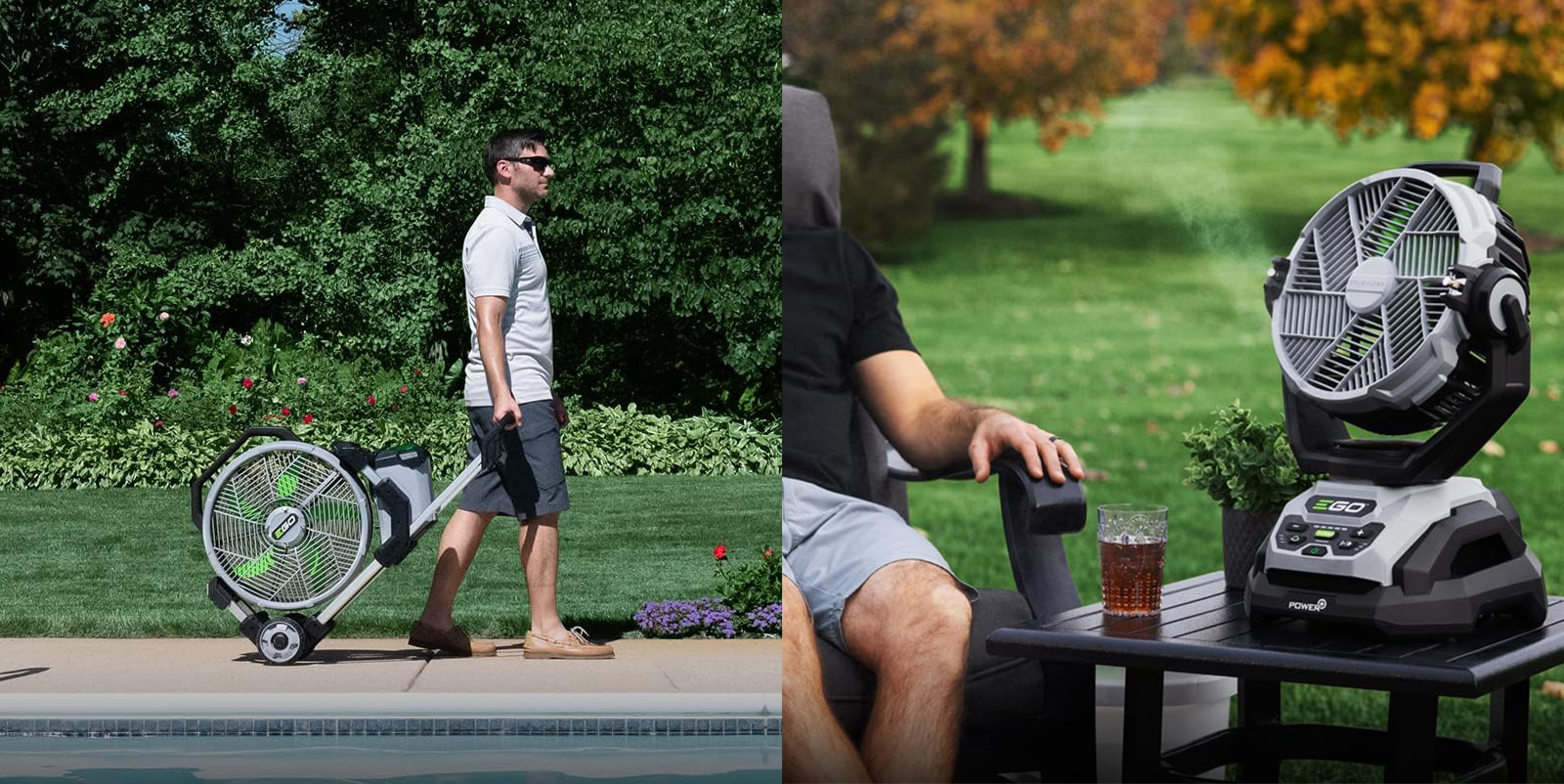 A man walking with a bag and a drink