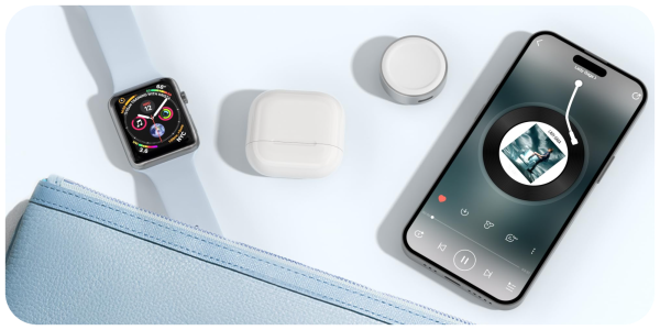 A cellphone and a smart watch