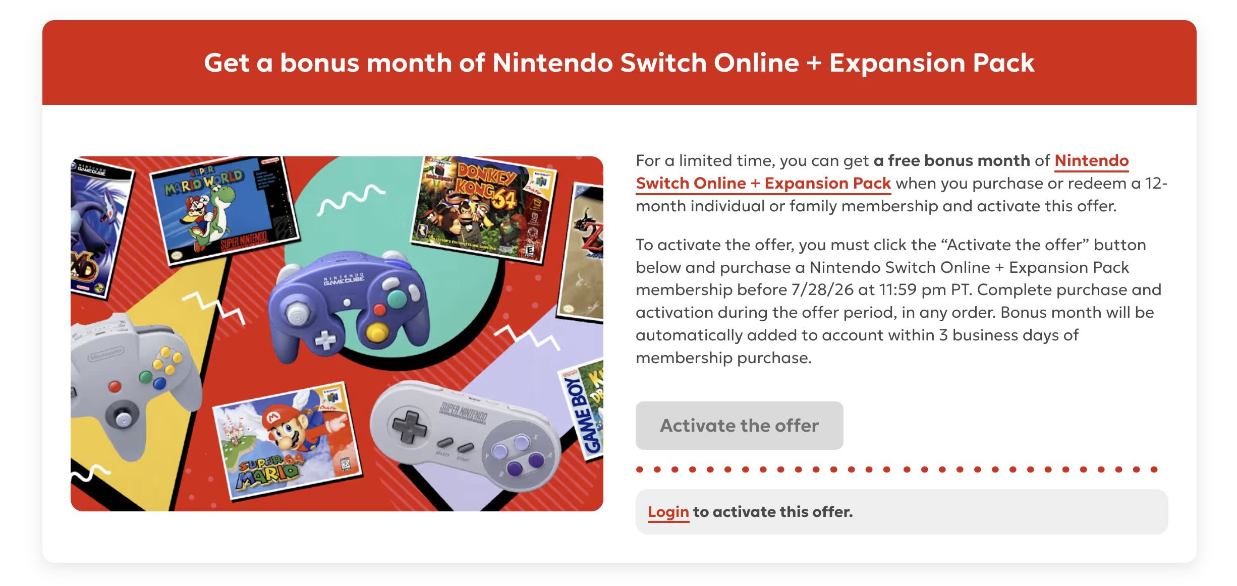 Nintendo is handing out some FREE Switch Online + Expansion Pack