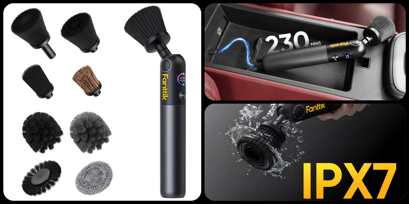 A collage of a vacuum cleaner