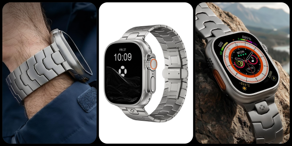 A collage of a smart watch