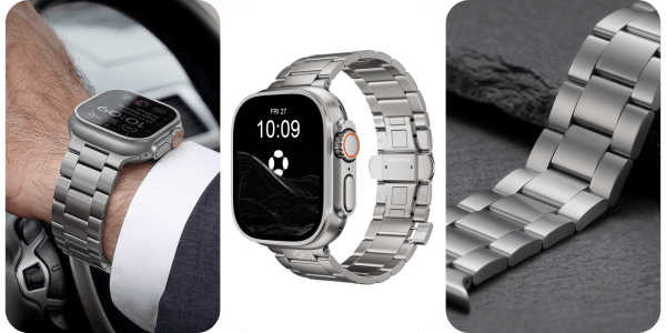 A collage of a smart watch