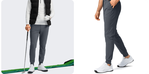 A man wearing grey pants and a vest