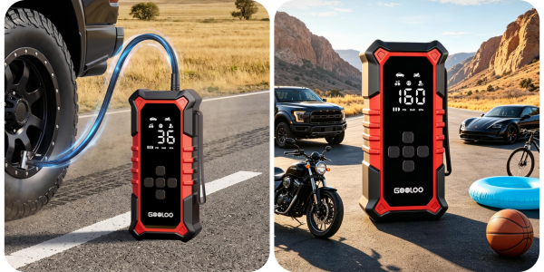 A black and red device with a lock on the side of a road