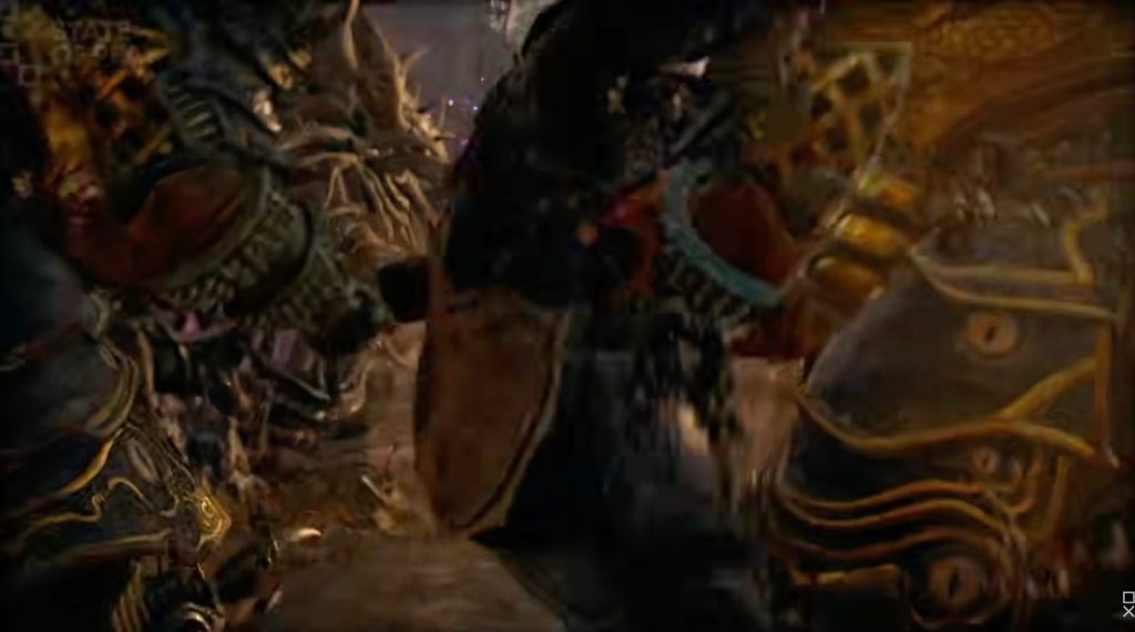 A group of people in armor