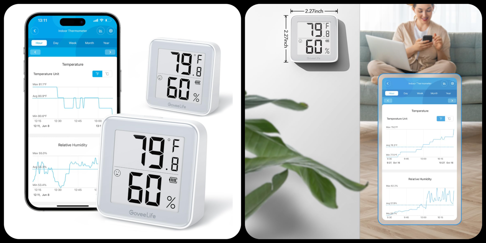 A digital thermometer showing a temperature