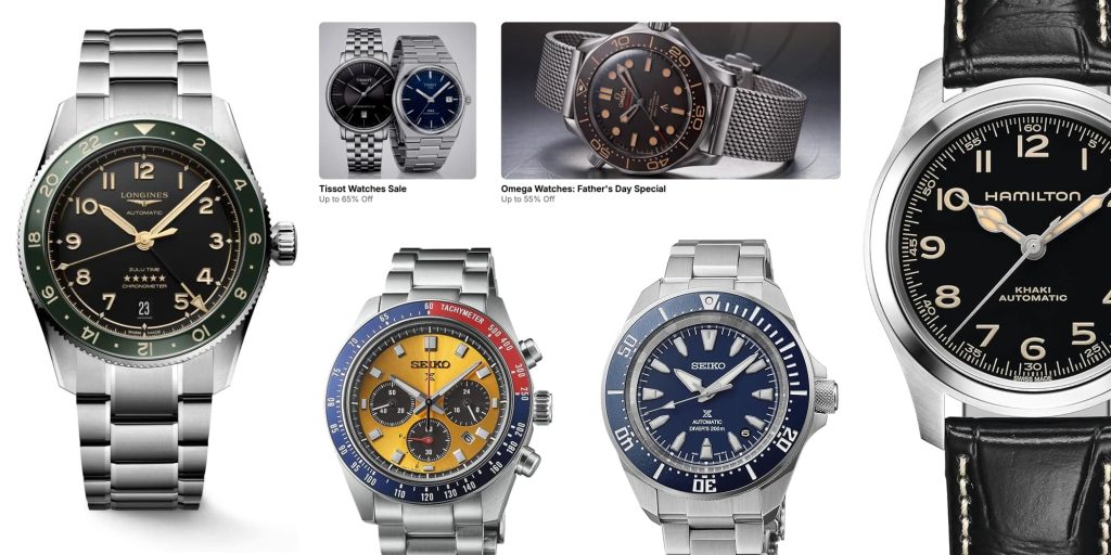 A collage of different watches