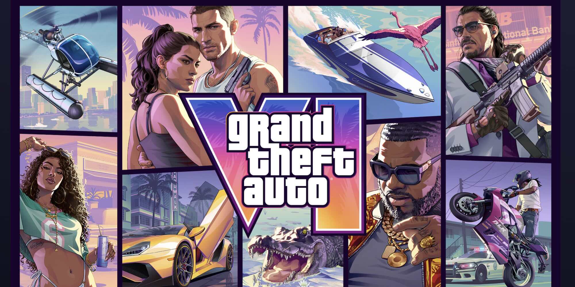 A video game cover with a couple of people and a car