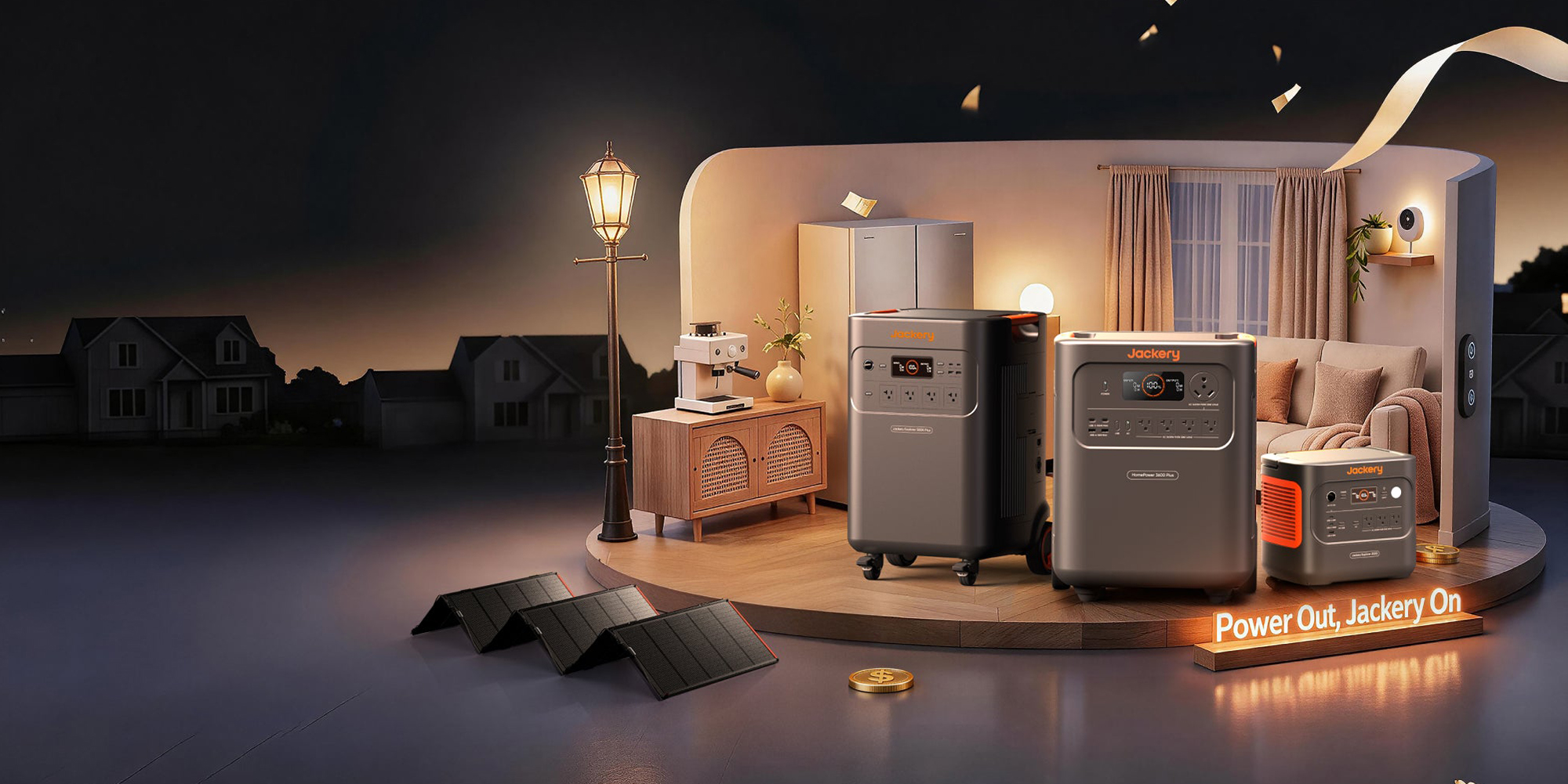 A group of electrical devices on a stage
