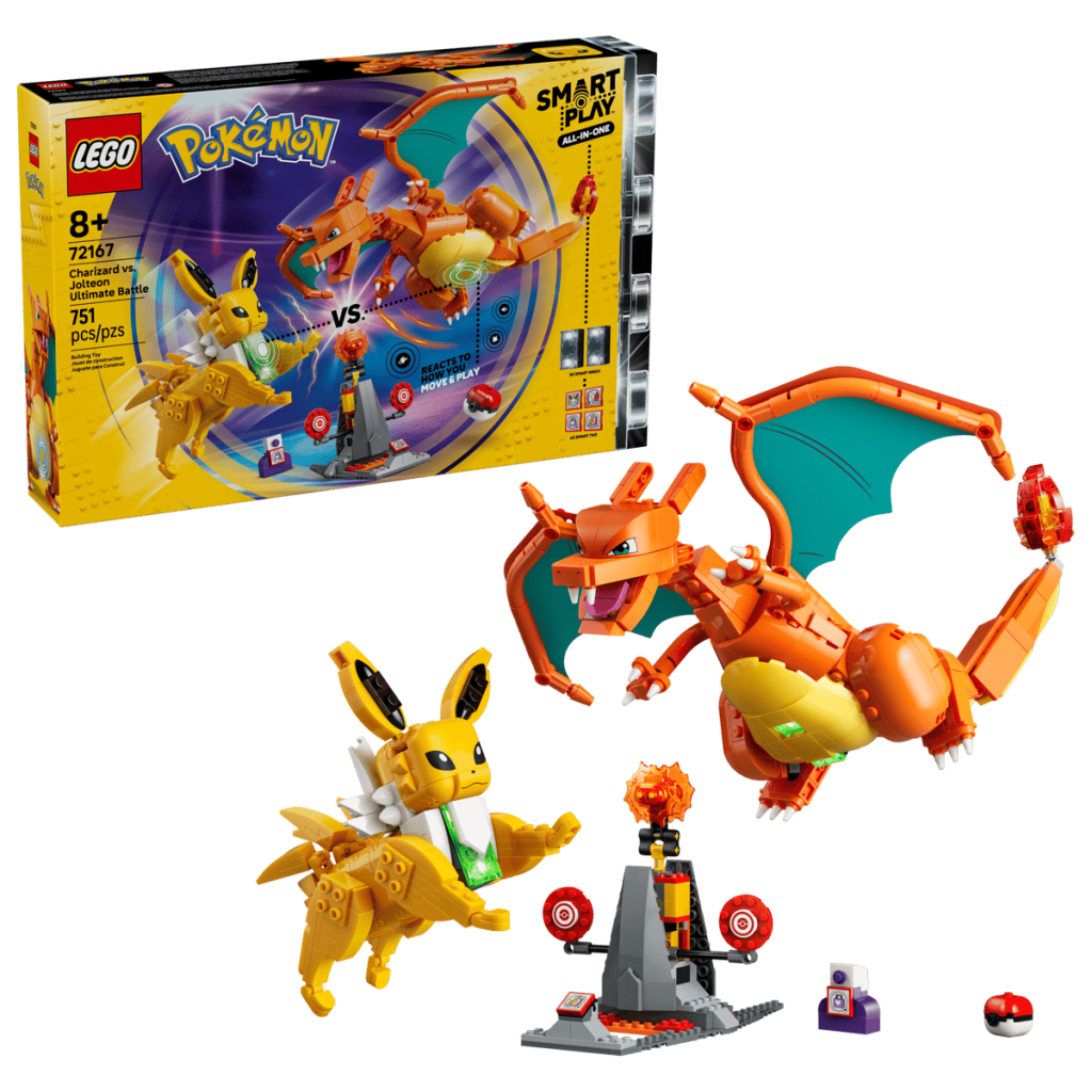 A box and toys on a black background