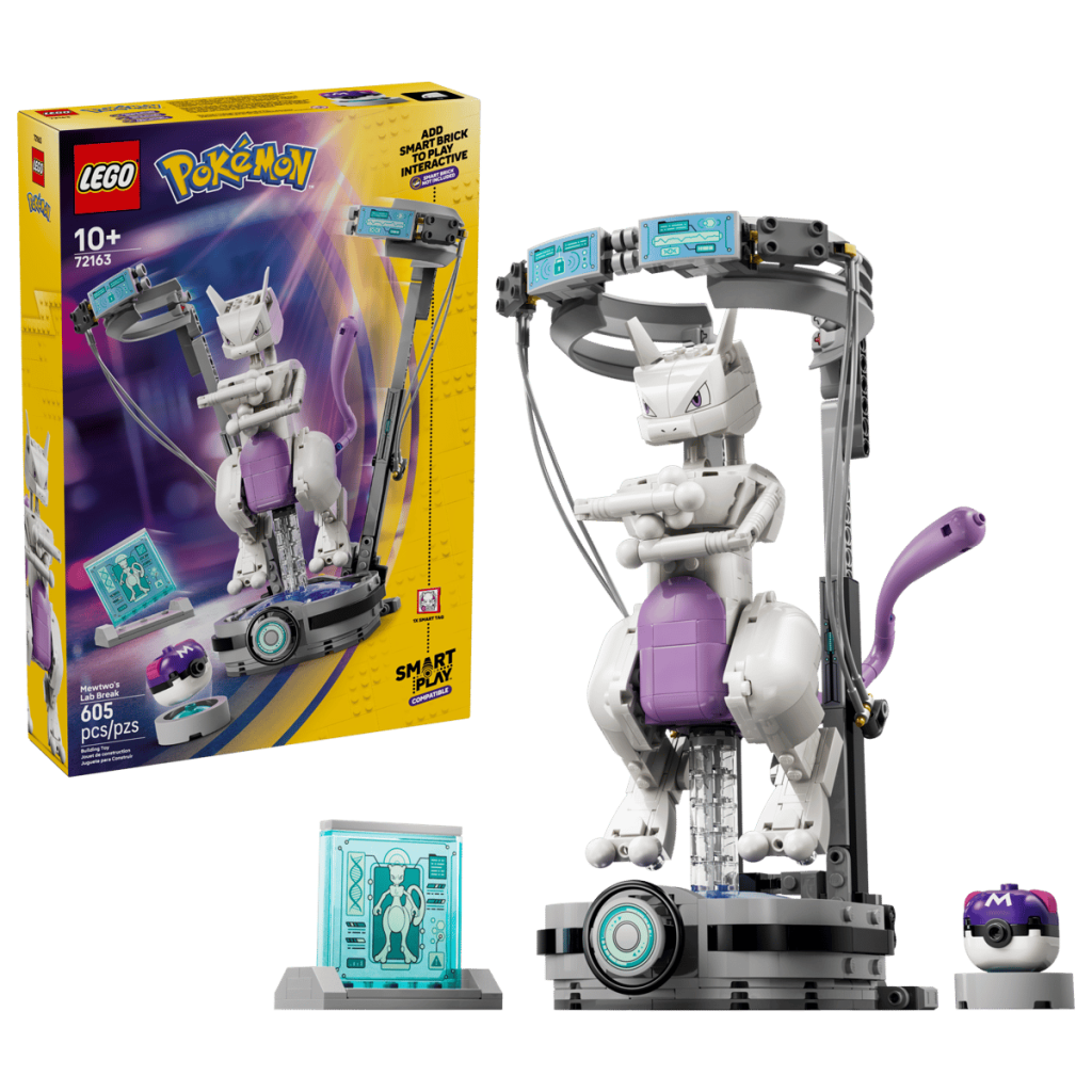 A toy building set with a box