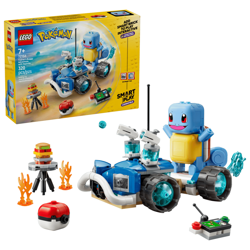 A toy box with a toy vehicle and a turtle