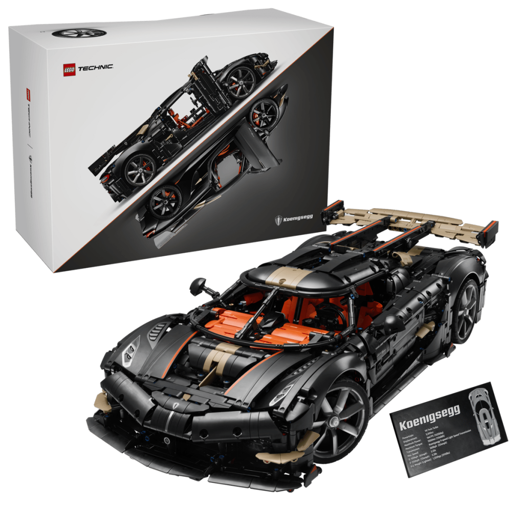 A black and orange toy car