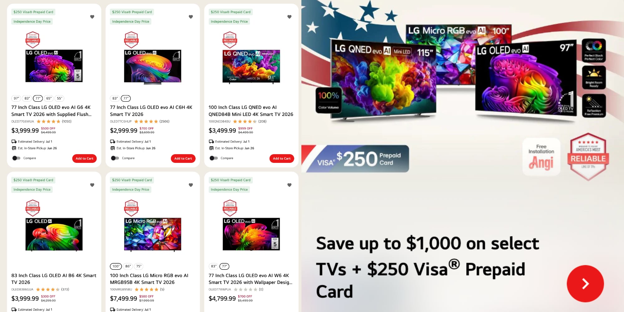 LG Prime Day C6-G6-OLED-TV deals