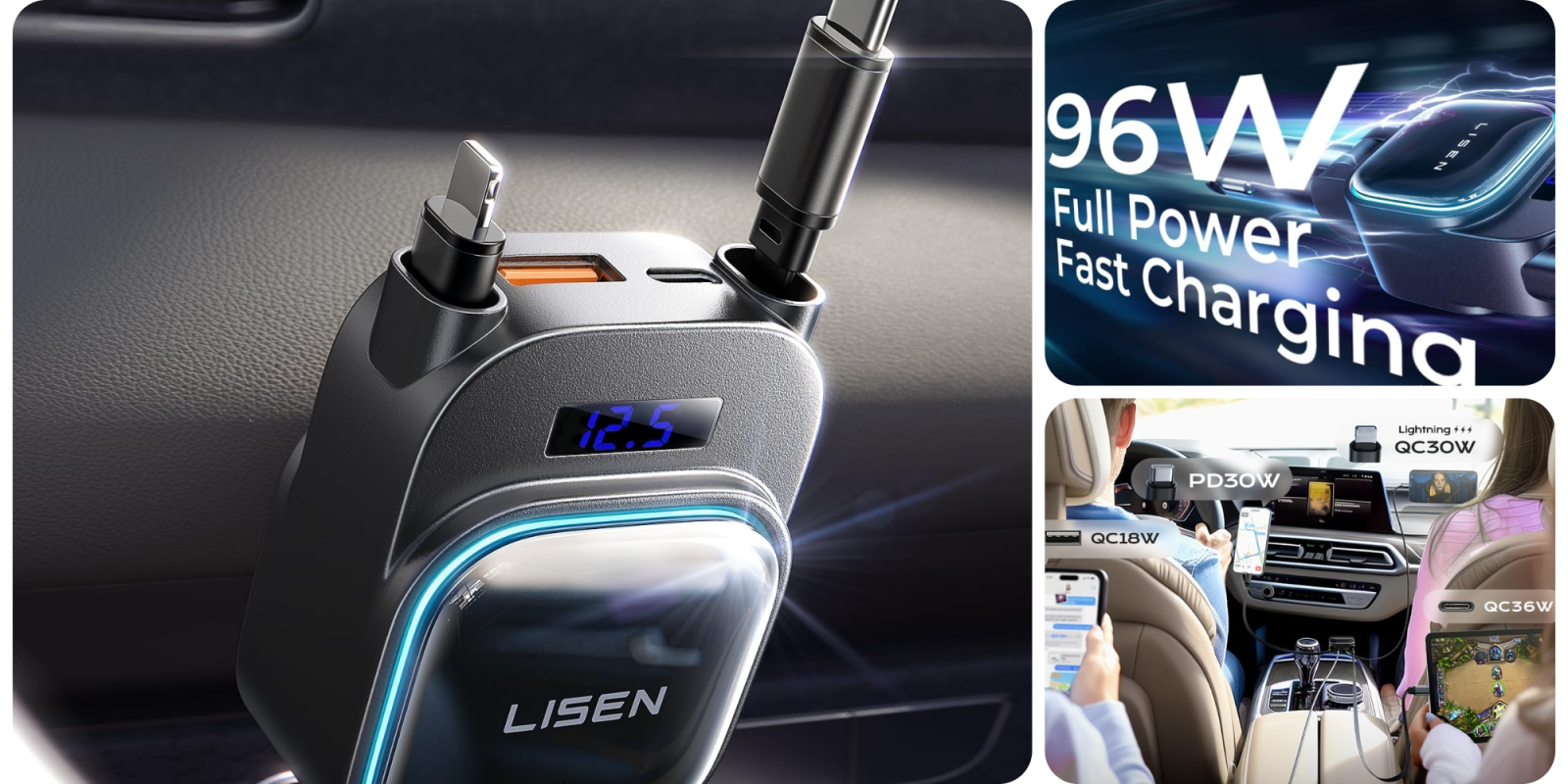 A close up of a car charger