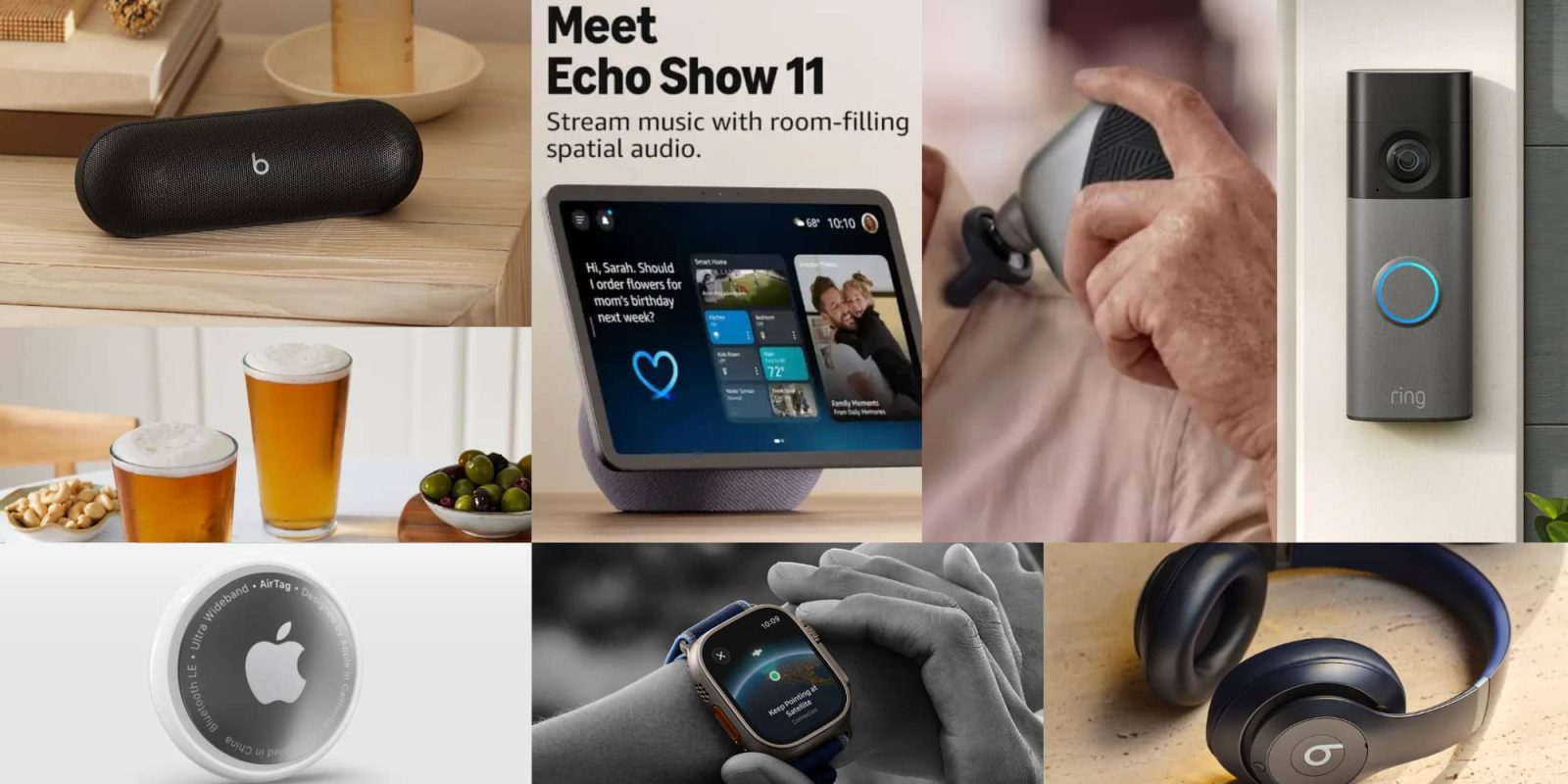 A collage of a smart watch