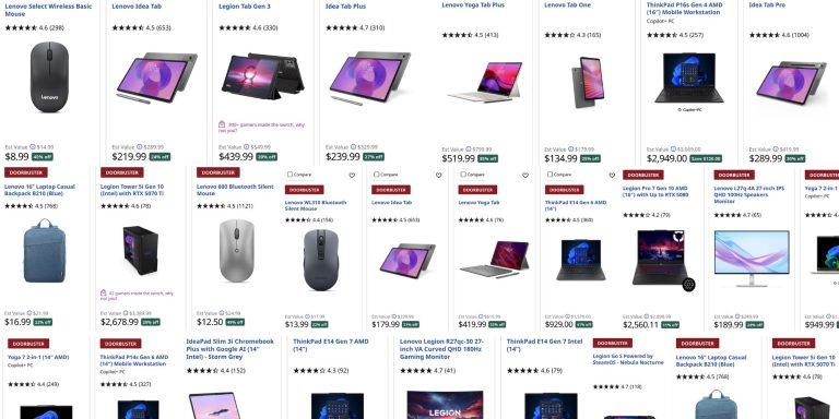 Image showing listings from Lenovo's Black Friday in June sale.