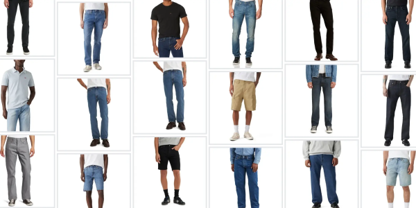 A collage of a man's legs