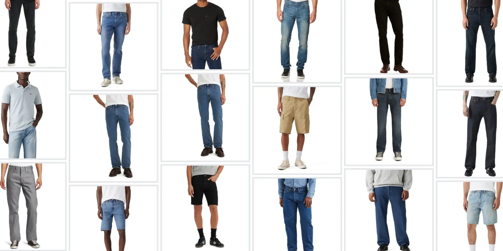 A collage of a man's legs