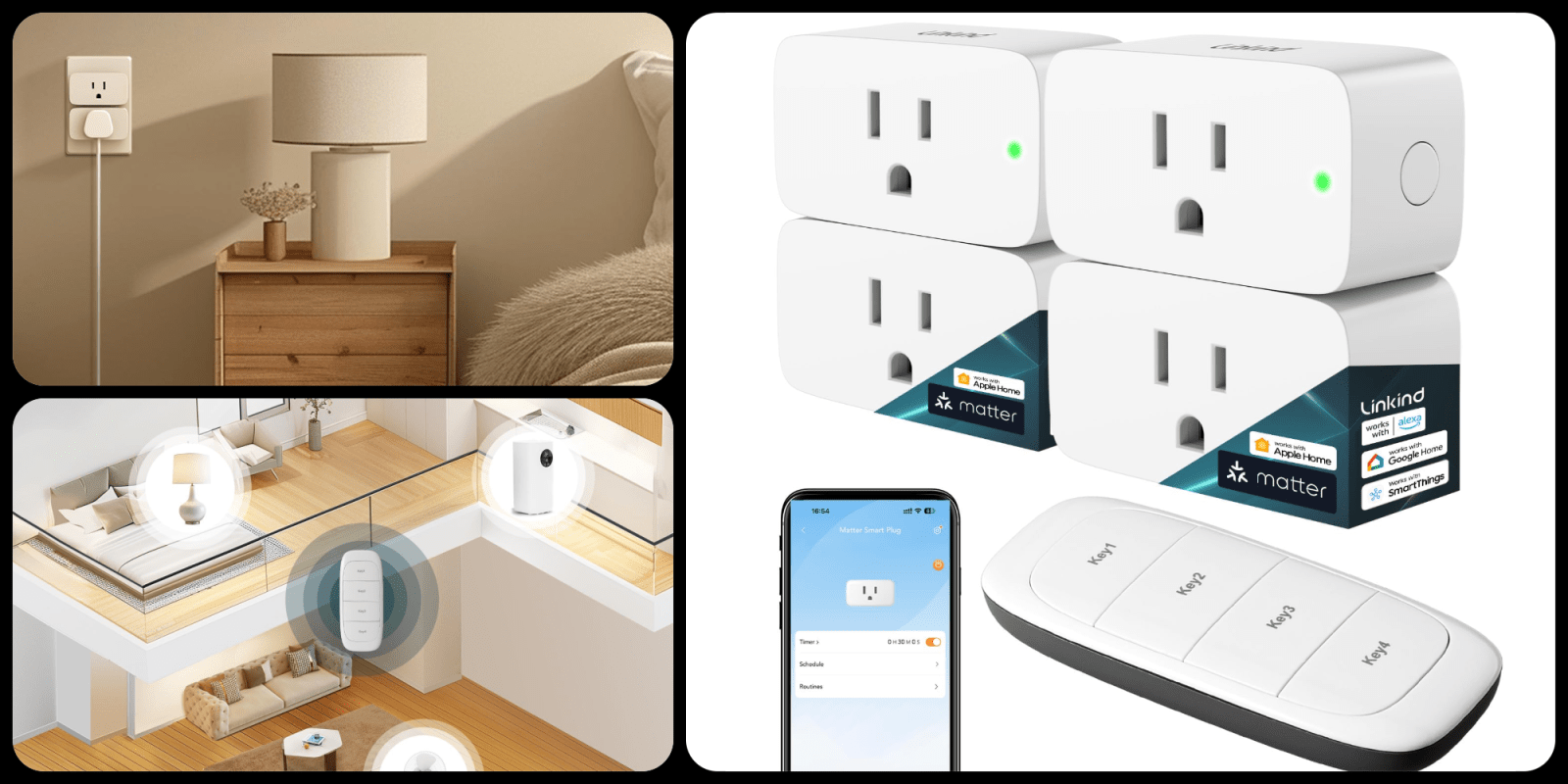 A collage of a smart home