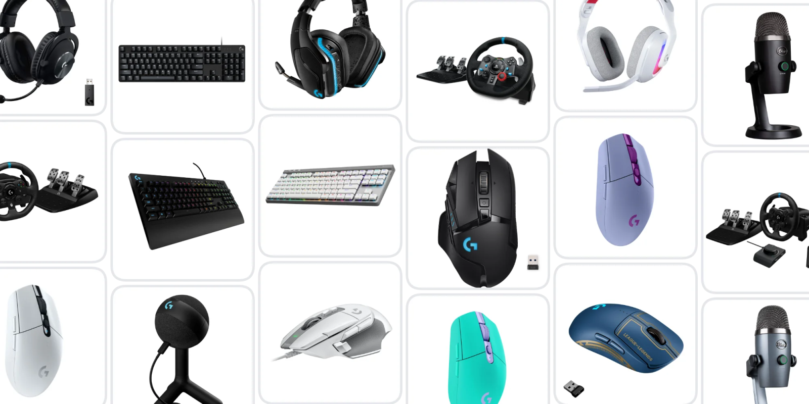 A collage of various computer equipment